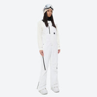 
                  
                    Women's waterproof 3L bib snow pants - white bib snow pants with white top, for cold-weather winter sports
                  
                