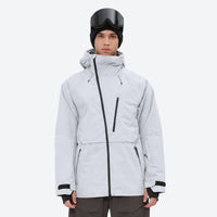 
                  
                    Men's 3-layer snowboard pants with jacket - light gray jacket, on-model front view, for powder days and winter commute
                  
                