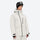 Men's breathable balloon snow pants set - white jacket, on-model three-quarter front view, for resort and street wear