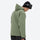 Men's breathable balloon snow pants set - sage green jacket, side view bending forward, for powder days and winter commute