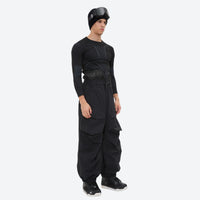 
                  
                    Men's breathable balloon snow pants set - black snow pants with black top, for cold-weather winter sports
                  
                
