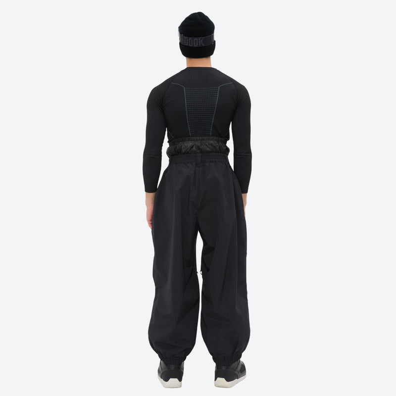 Men's waterproof 3L snow pants and jacket series - black snow pants with black top, for resort and street wear