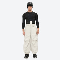 
                  
                    Men's breathable balloon snow pants set - white snow pants with black top, for cold-weather winter sports
                  
                