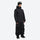 Men's breathable balloon snow pants set - black jacket with black pants, for resort and street wear