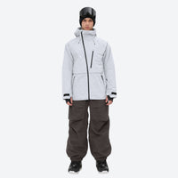 
                  
                    Men's breathable balloon snow pants set - light gray jacket with coffee brown pants, for skiing and snowboarding
                  
                