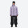 Men's waterproof 3L snow pants and jacket series - lavender jacket with black pants, for cold-weather winter sports