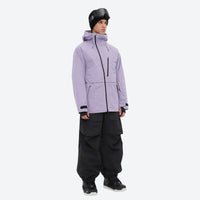 
                  
                    Men's breathable balloon snow pants set - lavender jacket with black pants, for skiing and snowboarding
                  
                