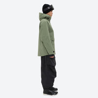 
                  
                    Men's breathable balloon snow pants set - sage green jacket with black pants, for cold-weather winter sports
                  
                