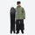 Men's 3-layer snowboard pants with jacket - sage green jacket with black pants, for cold-weather winter sports