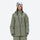 Women's waterproof 3L snow pants and jacket series - sage green jacket, on-model front view, for cold-weather winter sports