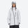 Women's 3-layer snowboard pants with jacket - white jacket, on-model front view, for powder days and winter commute
