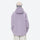 Women's 3-layer snowboard pants with jacket - lavender jacket, on-model back view, for resort and street wear