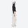 Women's breathable balloon snow pants set - white snow pants with black top, for powder days and winter commute