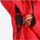 Women's 3-layer snowboard pants with jacket - red, underarm zip vent close-up with hand, for cold-weather winter sports