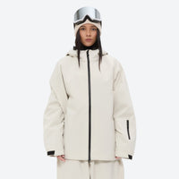 
                  
                    Women's minimalist breathable ski jacket set - cream jacket with cream pants, for powder days and winter commute
                  
                