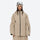 Women's minimalist breathable ski jacket set - tan, on-model full-body front view, for cold-weather winter sports
