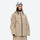 Women's 2-layer snowboard jacket and pants - tan, on-model three-quarter front view, for skiing and snowboarding