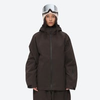 
                  
                    Women's waterproof 2L snow jacket and pants - coffee brown, on-model full-body front view, for powder days and winter commute
                  
                