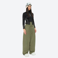 
                  
                    Women's 2-layer snowboard jacket and pants - olive green snow pants, for powder days and winter commute
                  
                