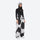 Women's minimalist breathable ski jacket set - cow print snow pants, on-model side view, for resort and street wear