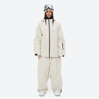 
                  
                    Women's waterproof 2L snow jacket and pants - cream jacket with cream pants, for powder days and winter commute
                  
                