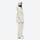 Women's waterproof 2L snow jacket and pants - cream jacket with cream pants, on-model side view, for resort and street wear
