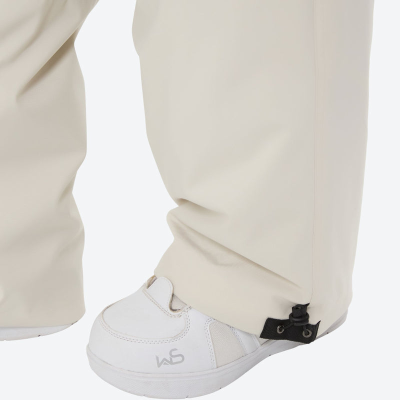 Women's breathable 2-layer snowboard jacket and pants - cream snow pants, for powder days and winter commute