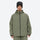 Men's 2-layer snowboard jacket and pants - olive green, on-model front view, for powder days and winter commute