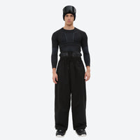 
                  
                    Men's minimalist breathable ski jacket set - black snow pants, on-model front view, for cold-weather winter sports
                  
                