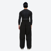 
                  
                    Men's minimalist breathable ski jacket set - black snow pants, on-model back view, for powder days and winter commute
                  
                