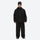 Men's minimalist breathable ski jacket set - black jacket with black pants, for cold-weather winter sports