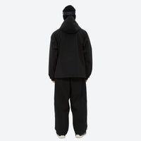 
                  
                    Men's minimalist breathable ski jacket set - black jacket with black pants, for resort and street wear
                  
                