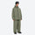 Men's minimalist breathable ski jacket set - olive green jacket with olive pants, for cold-weather winter sports