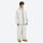 Men's minimalist breathable ski jacket set - cream jacket with cream pants, for resort and street wear