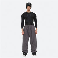 
                  
                    Men's 2-layer snowboard jacket and pants - gray snow pants, on-model front view, for skiing and snowboarding
                  
                
