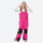 Kids 3L waterproof snow jacket and pants suit - magenta bib pants with black knee patches, for kids skiing and snowboarding