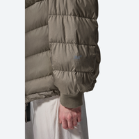 
                  
                    Women's lightweight water-repellent down mid-layer hooded jacket - olive lightweight down hooded jacket, sleeve cuff close-up
                  
                