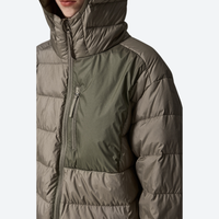 
                  
                    Women's warm packable hooded down midlayer - olive lightweight down hooded jacket, for travel and city walks
                  
                