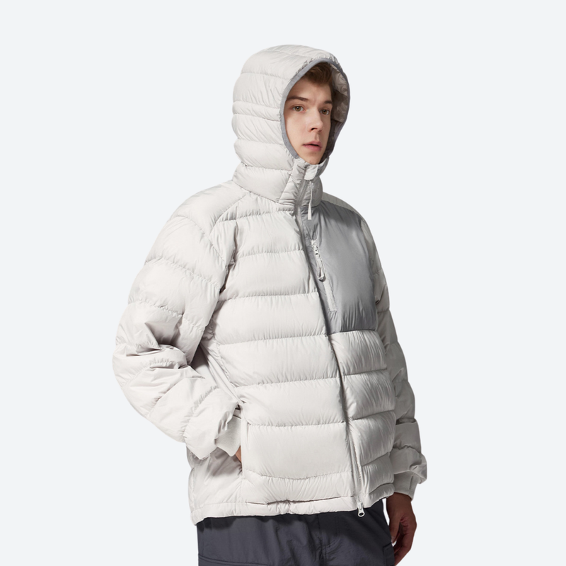 Women's lightweight water-repellent down mid-layer hooded jacket - white lightweight down hooded jacket on men