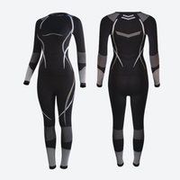 
                  
                    Women's sweat-wicking performance compression top and pants set - black and gray compression base layer suit
                  
                
