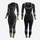 Women's sweat-wicking performance compression top and pants set - black and green compression base layer suit