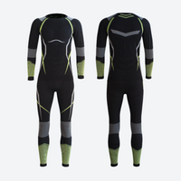 
                  
                    Men's compression base layer suit - black and green compression base layer suit, for layering under ski wear
                  
                