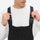 Unisex waterproof 3L bib snow pants - black bib pants, suspender strap close-up with hand, for powder days and winter commute