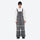 Breathable 3-layer suspender bibs with reflective trim - gray bib pants with white top, for skiing and snowboarding