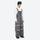 Breathable 3-layer suspender bibs with reflective trim - gray bib pants with white top, for cold-weather winter sports