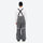 Unisex waterproof 3L bib snow pants - gray bib pants with white top, on-model back view, for resort and street wear