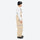 Unisex waterproof 3L bib snow pants - tan bib pants with white top, on-model side view, for skiing and snowboarding