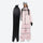 Women's waterproof 2L snow jacket and bib pants series - light pink jacket with light pink bib pants