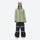 Women's waterproof 2L snow jacket and bib pants series - sage green jacket with black bib pants
