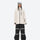 Women's 2-layer breathable snowboard jacket and bibs - cream jacket with black bib pants, for cold-weather winter sports